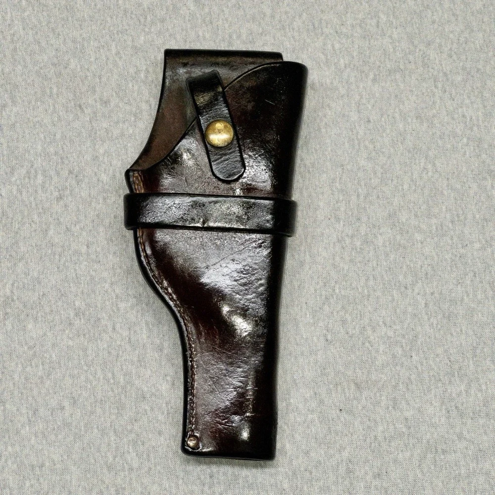 Vtg Sport King 4.5 Leather Holster Barbs Sporting Goods Oregon Snap‎ Front